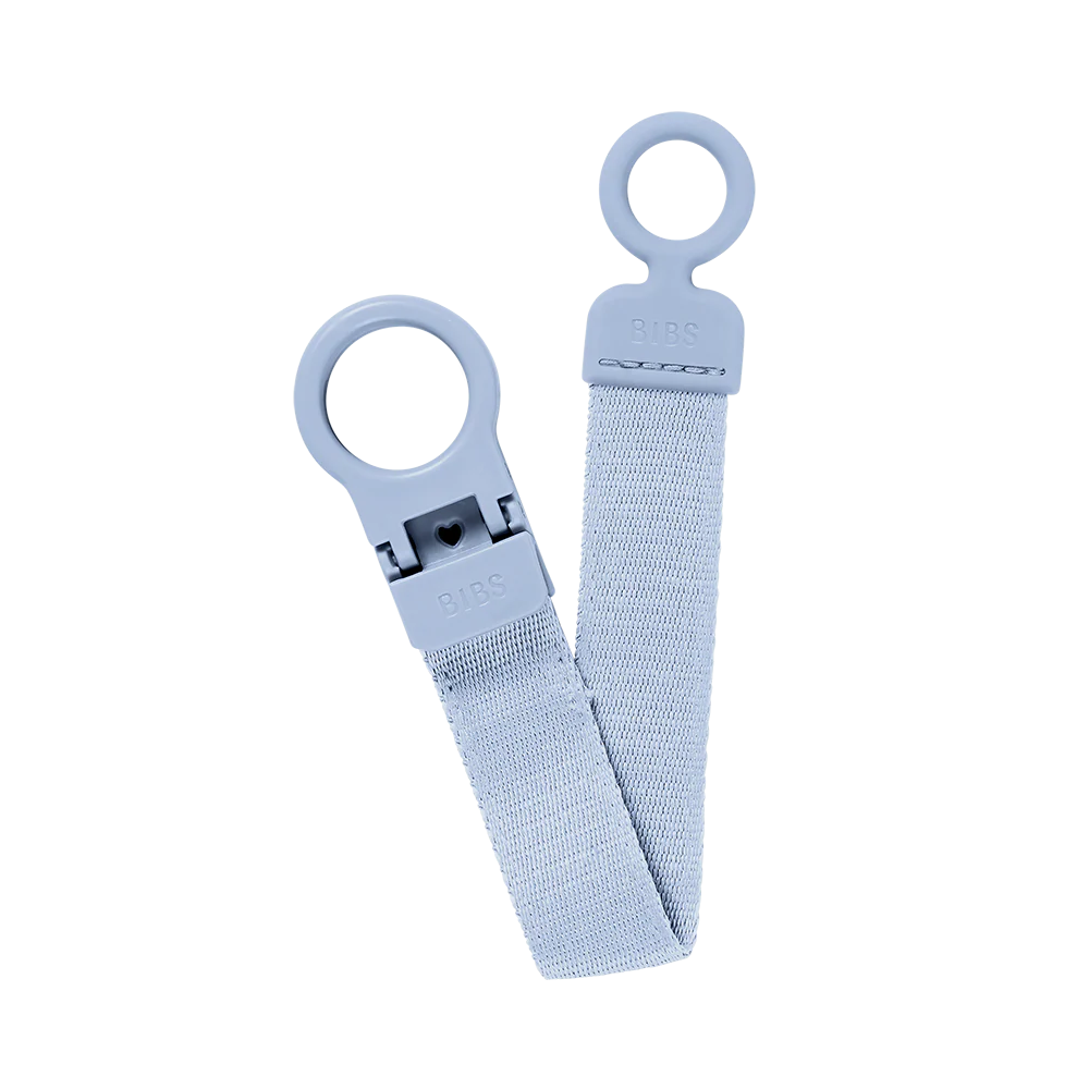 Bibs Pacifier Clip Loop Dusty Blue