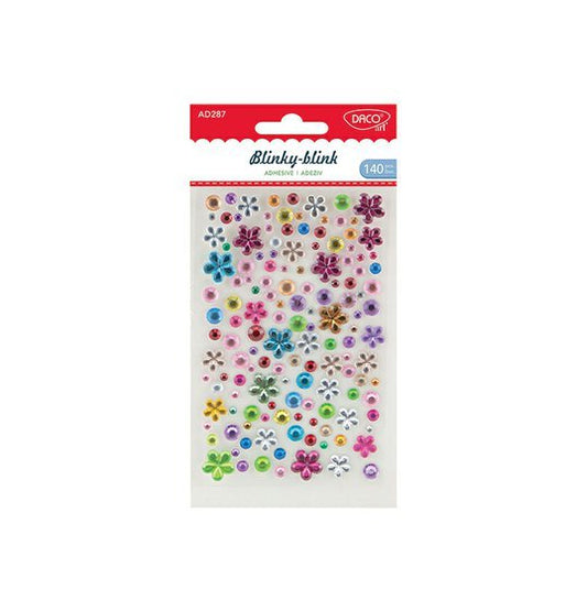 Daco - Hemisphere and flower self adhesive sparkles 140pcs