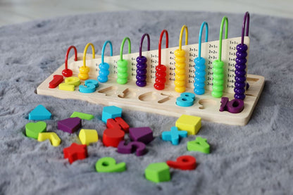 Educational abacus & wooden numbers