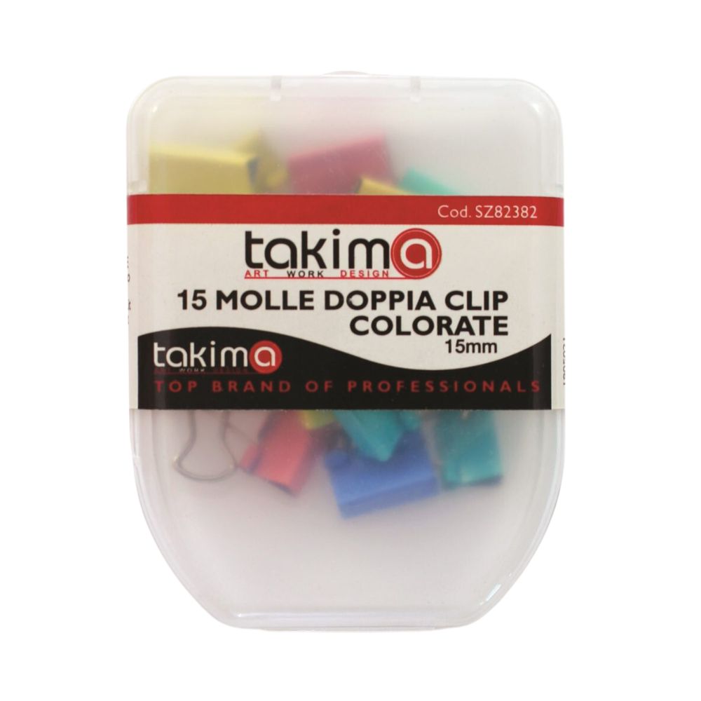 Takima Fold Back Clips Assorted Cololurs 15mm