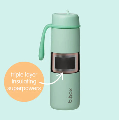 b.box Insulated Flip Top Bottle 690ml - Sea Glass