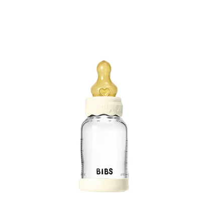 BIBS - Baby Glass Bottle Set, Boheme 120ml Latex - Ivory (Slow Flow)