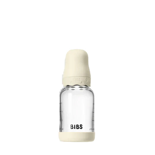 BIBS - Baby Glass Bottle Set, Boheme 120ml Latex - Ivory (Slow Flow)