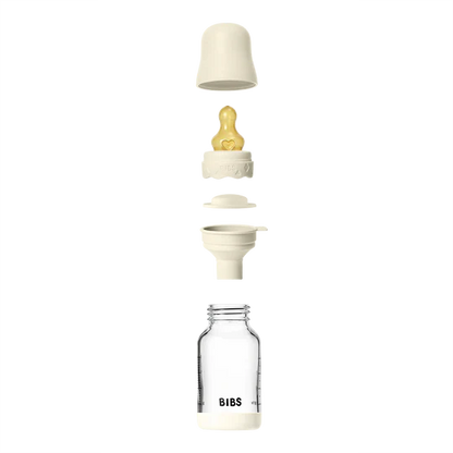 BIBS - Baby Glass Bottle Set, Boheme 120ml Latex - Ivory (Slow Flow)