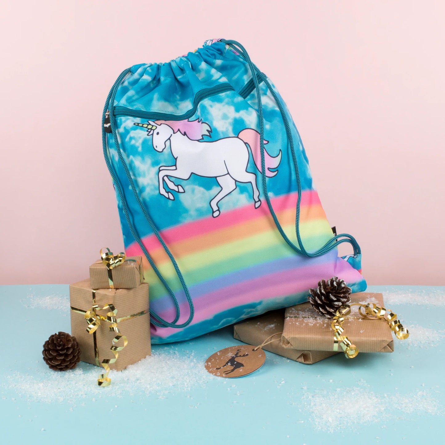 Unicorn Clouds Drawstring Bag
