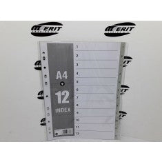 Dividers PVC A4 Grey 1-12