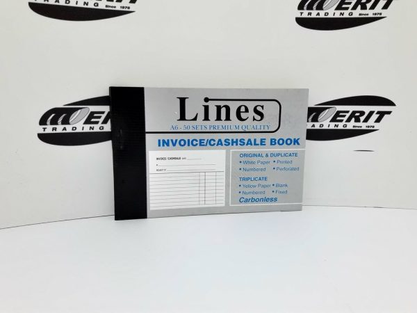 Lines - Triplicate Invoice / Cash Sale Books Small Size