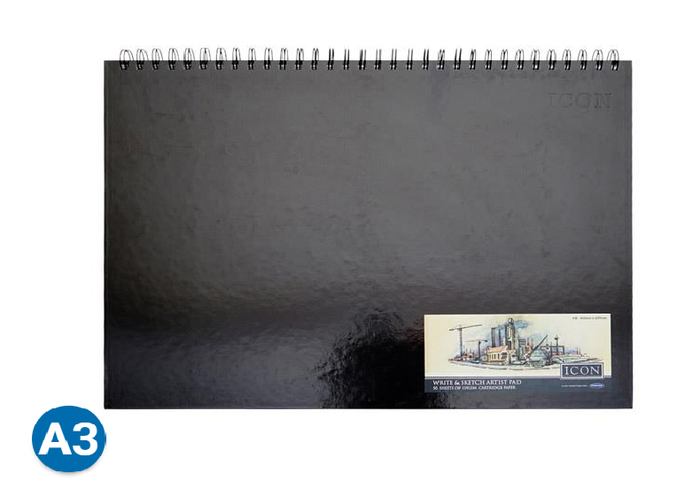 Icon A3 Hardcover Sketch Pad Spiral