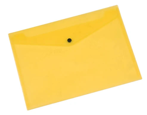 MERIT -  A4 Button Folder -TRANSLUCENT YELLOW