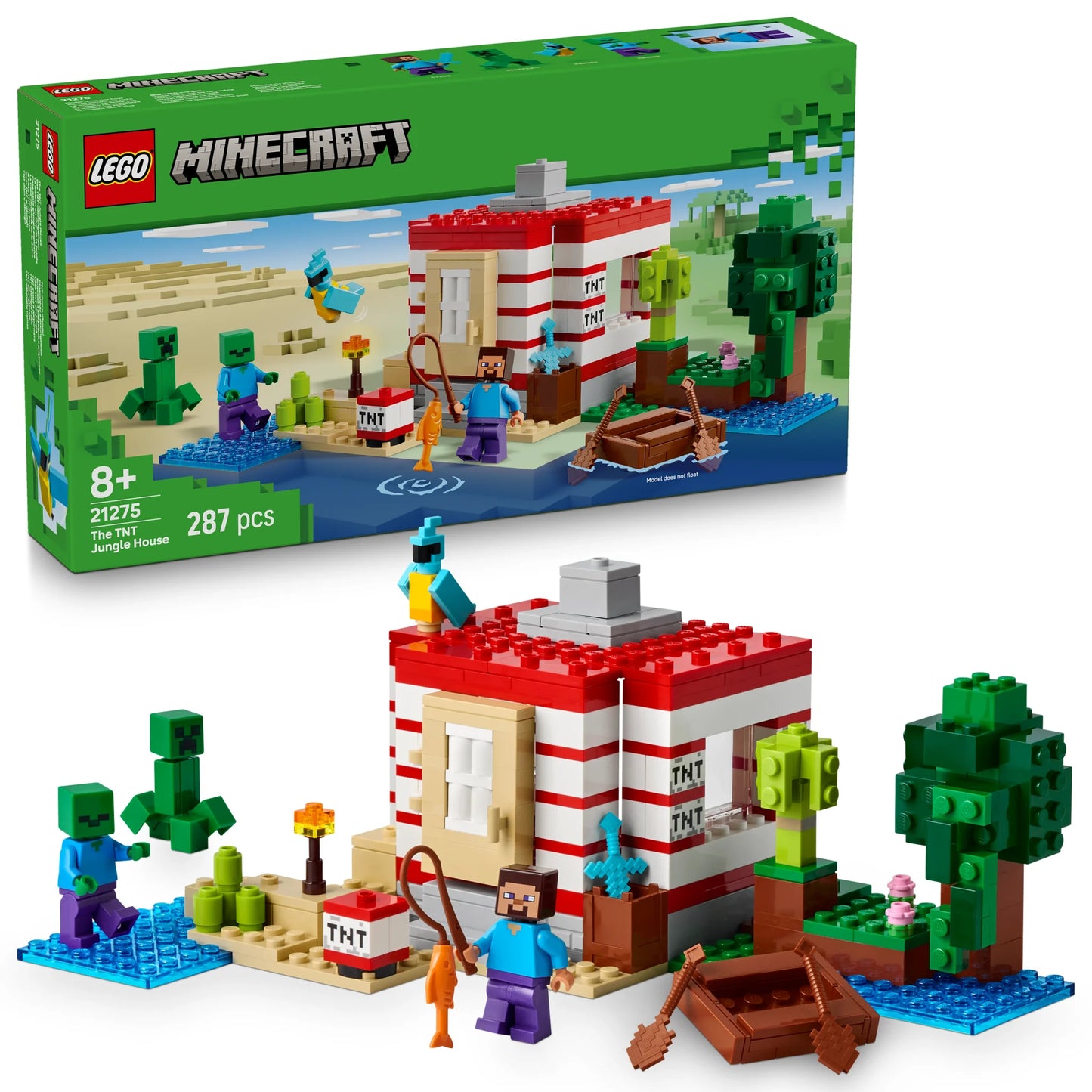 LEGO Minecraft The Tnt Jungle House 287 Pcs