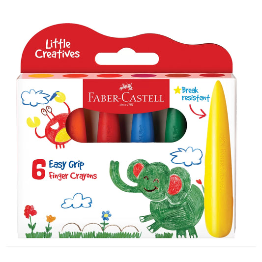 Faber-Castell Easy Grip Finger Crayons x6 3yrs+