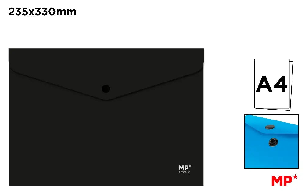 A4 Button Folder MP Assorted Solid Colours