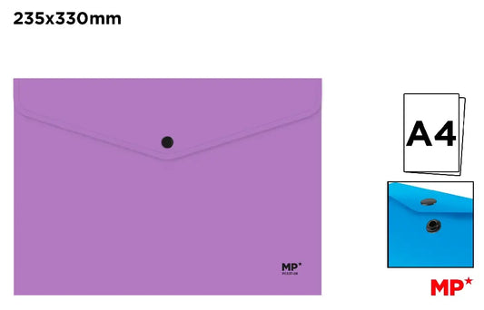 A4 Button Folder MP Assorted Solid Colours