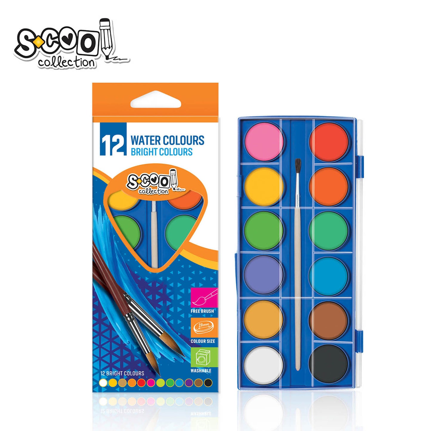 WATER COLOURS 28MM 12PCS SC012