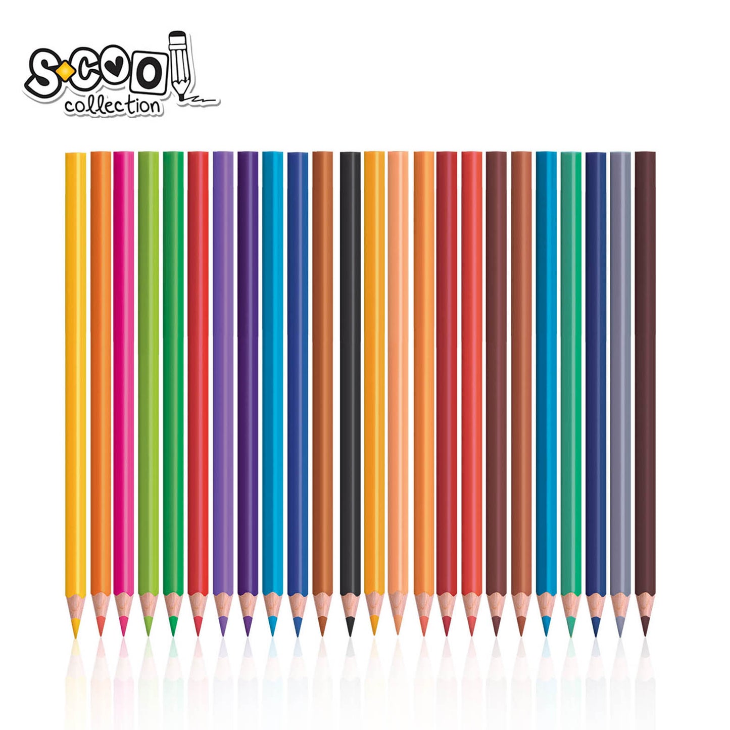 24 COLOURED PENCILS BRIGHT COLOURS