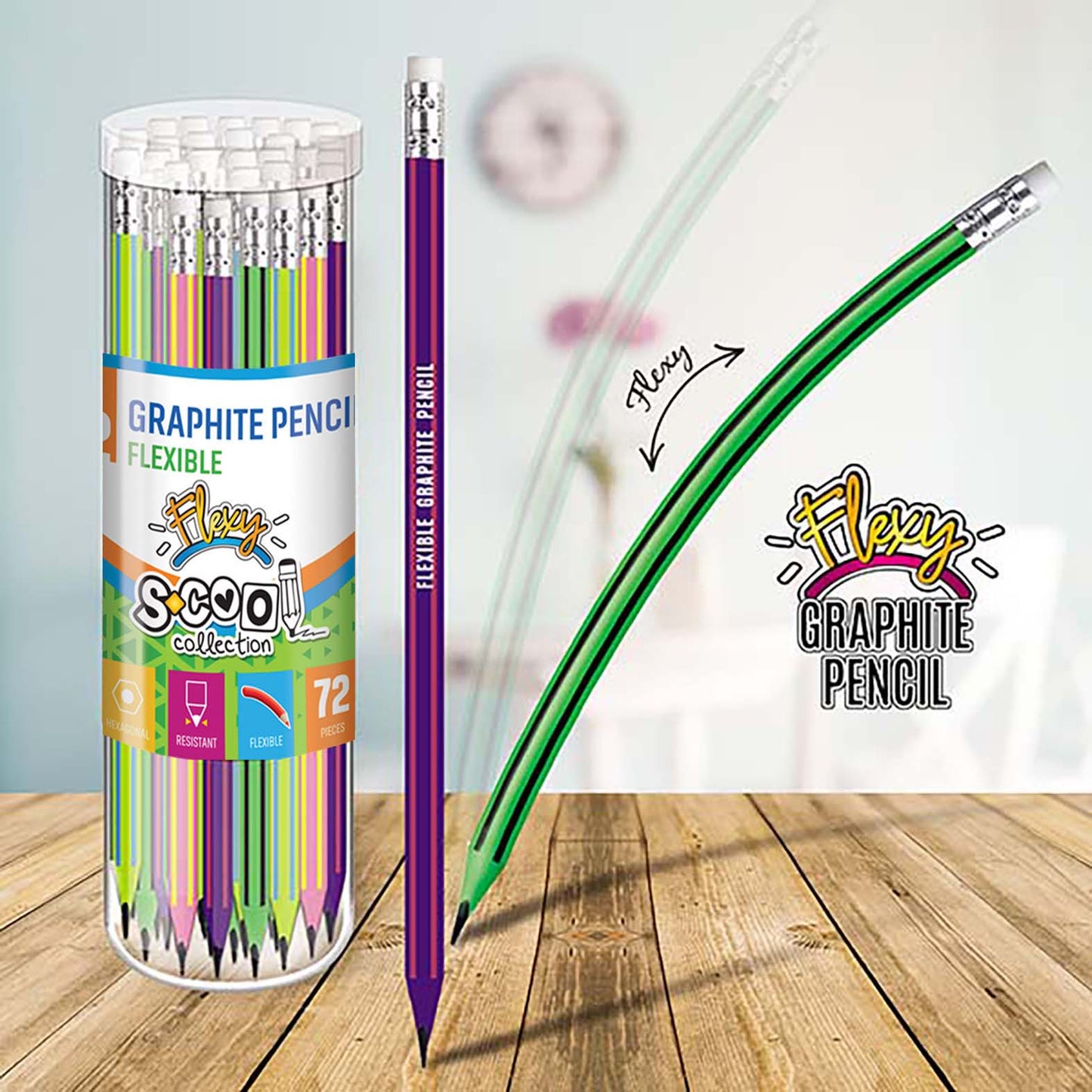 FLEXY GRAPHITE PENCIL HB  HEXAGONAL SC601