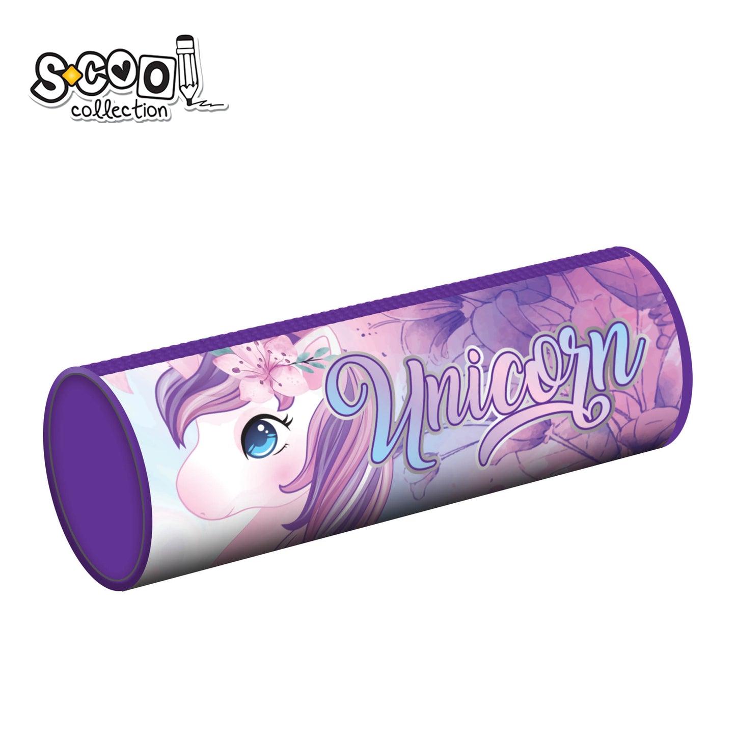 Purple Unicorn 1 compartment pencil case