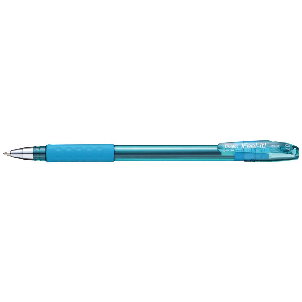 Pentel Feel-It! Capped Ballpoint Pen 0.7mm Sky Blue
