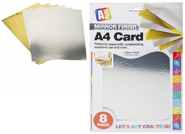 A4 Silver/Gold Mirror Finish Card
