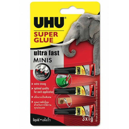 UHU Super Glue Mini 3x1g