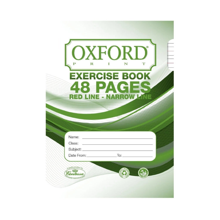 Copybook -  OXFORD 48 pages Narrow Lines - Red & Blue