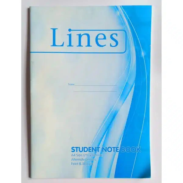 A4 Student Notebook - Lines Collection (White pages and wide lines)