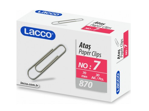 Paper Clips 70mm  - Lacco 870 (x25 pieces)