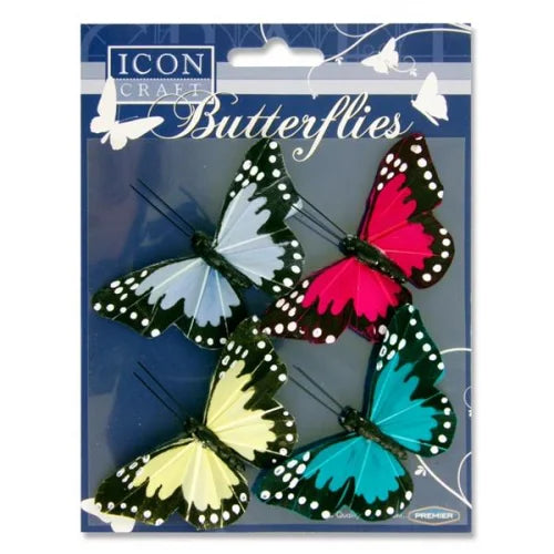 Icon Craft Card 4 Butterfly Embellishments Elegant Embellishments for Craft Projects
