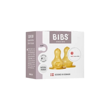 BIBS Bottle Nipple 2-pack Latex Slow Flow