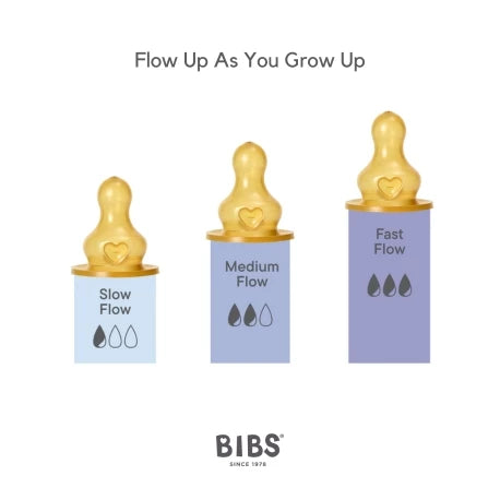 BIBS Bottle Nipple 2-pack Latex Slow Flow