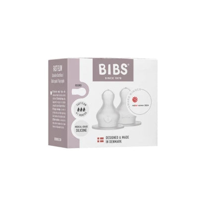 BIBS Bottle Nipple 2-pack Silicone Fast Flow
