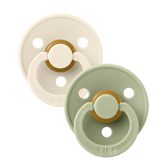 BIBS Pacifiers Latex Colour 2-Pack - Ivory/Sage