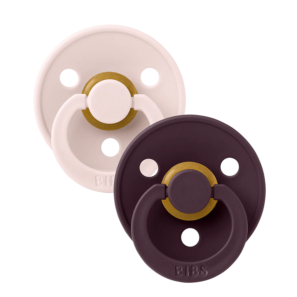 BIBS Pacifiers Latex Colour 2-Pack - Petal/Plum