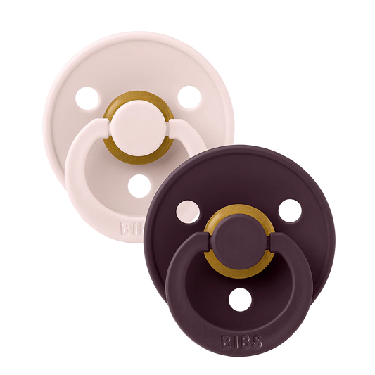 BIBS Pacifiers Latex Colour 2-Pack - Petal/Plum