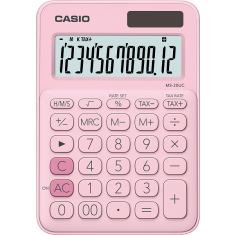 CASIO calculator - 12digits - Solar Light Pink