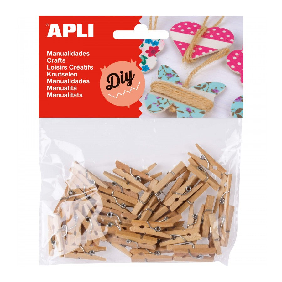 Mini pegs in natural wood 45 u.