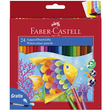 Faber Castell 24 Watercolour Pencils with free paintbrush