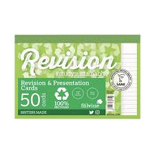 Silvine Revision and Presentation Notecards 100% Recycled 50 Cards