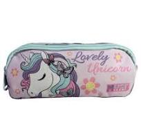 MUST TEAM Lovely Unicorn Pencil Case with 2 Zippers
