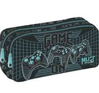 MUST TEAM Game On Barrell Pencil Case 2 Zippers