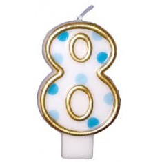 Candle Number 8 Blue