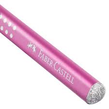 Faber Castell Jumbo Sparkle Grip Pencil Rose Metalic