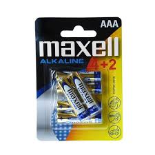 Alkaline maxell AAA batteries - packet of 6
