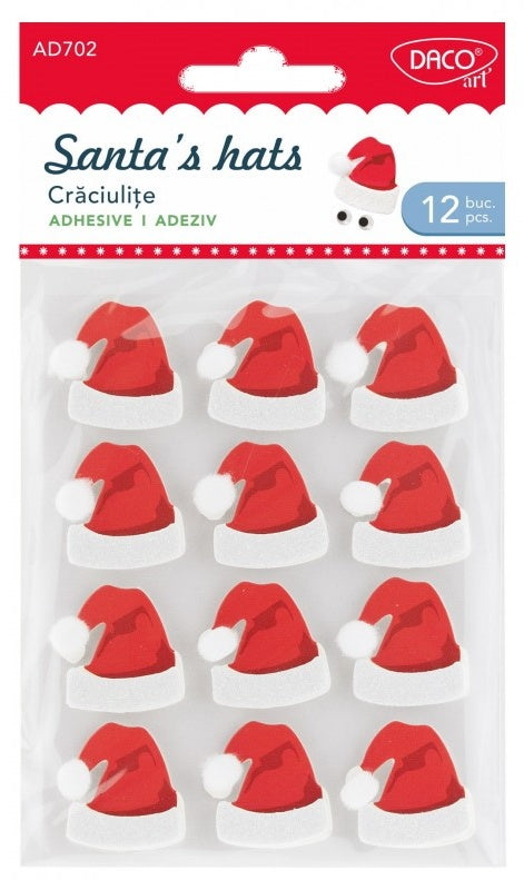Daco - Santa's Hats 12 pcs self adhesive