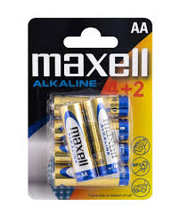 Alkaline maxell AA batteries 4+2