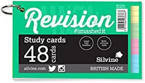 Silvine Revision Study 48 Cards Multi Coloured