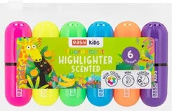 EASY KIDS - FLOURESCENT HIGHLIGHTERS SCENTED (PACK OF 6)