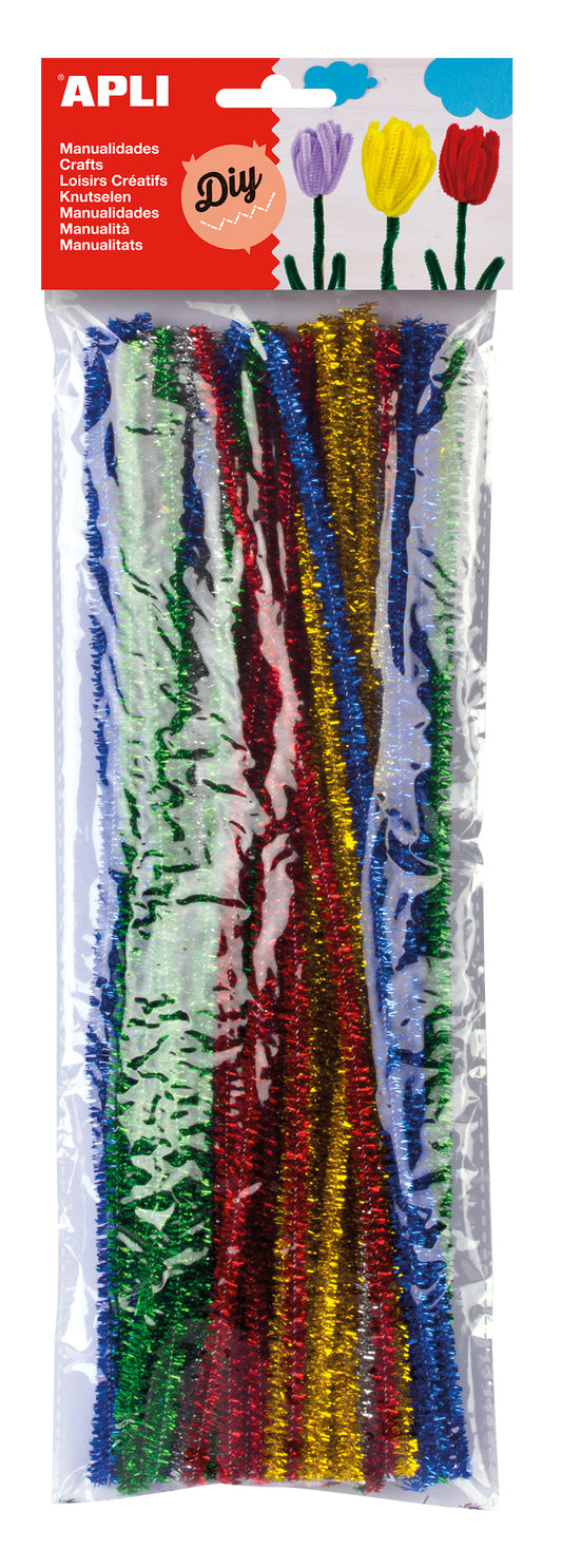 Pipe cleaners glitter colours 50 u