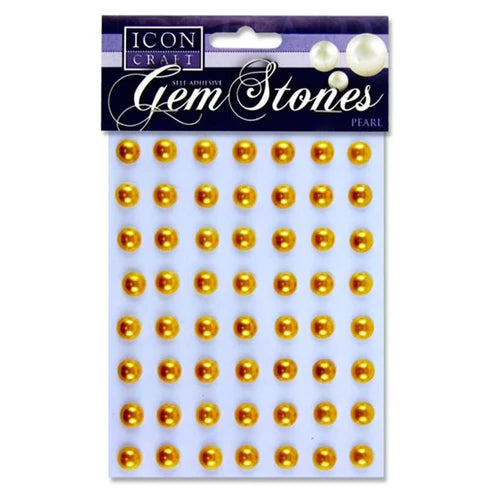 Icon Craft Pearl Gold Self Adhesive Gem Stones 10Mm X56Pcs