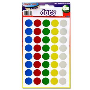 Assorted Colours 200 Dot Stickers
